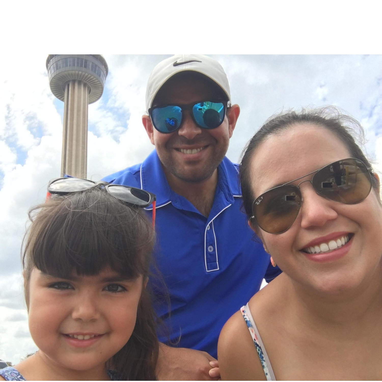 Andy's and Olivia's first time going to the top of the Tower of Americas in San Antonio. Dinner and dessert was delicious! Yum!