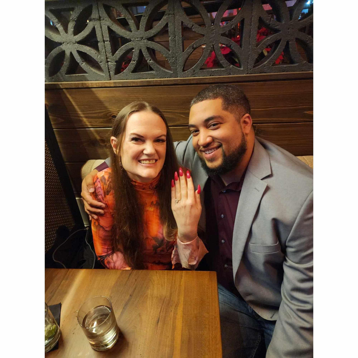 Peri pretended to propose again at this restaurant so we could get free champagne