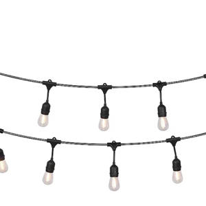 Harbor Breeze 48-ft Plug-in Black Outdoor String Light with 18 White -Light LED Edison Bulbs