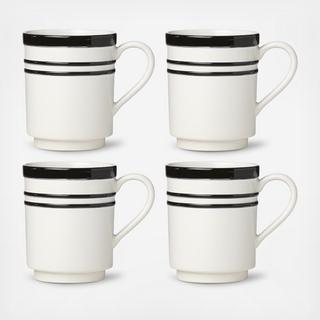 Sculpted Stripe Mug, Set of 4