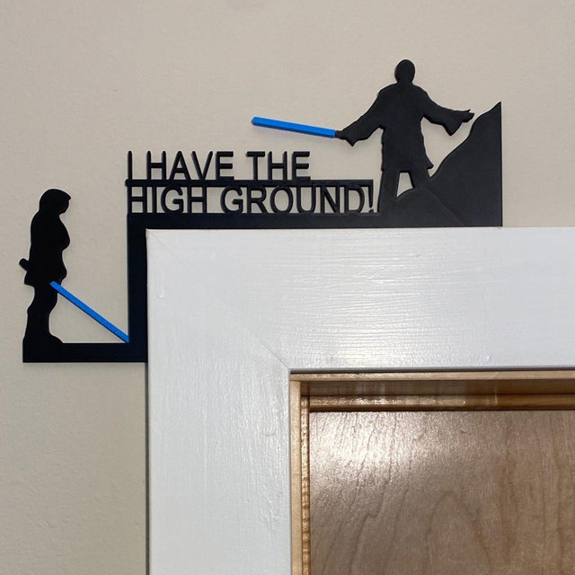 Star Wars Door Corner | Kenobi vs Anakin High Ground | Revenge of the Sith | I Have the High Ground | Room Decoration Man Cave Wall Decor
