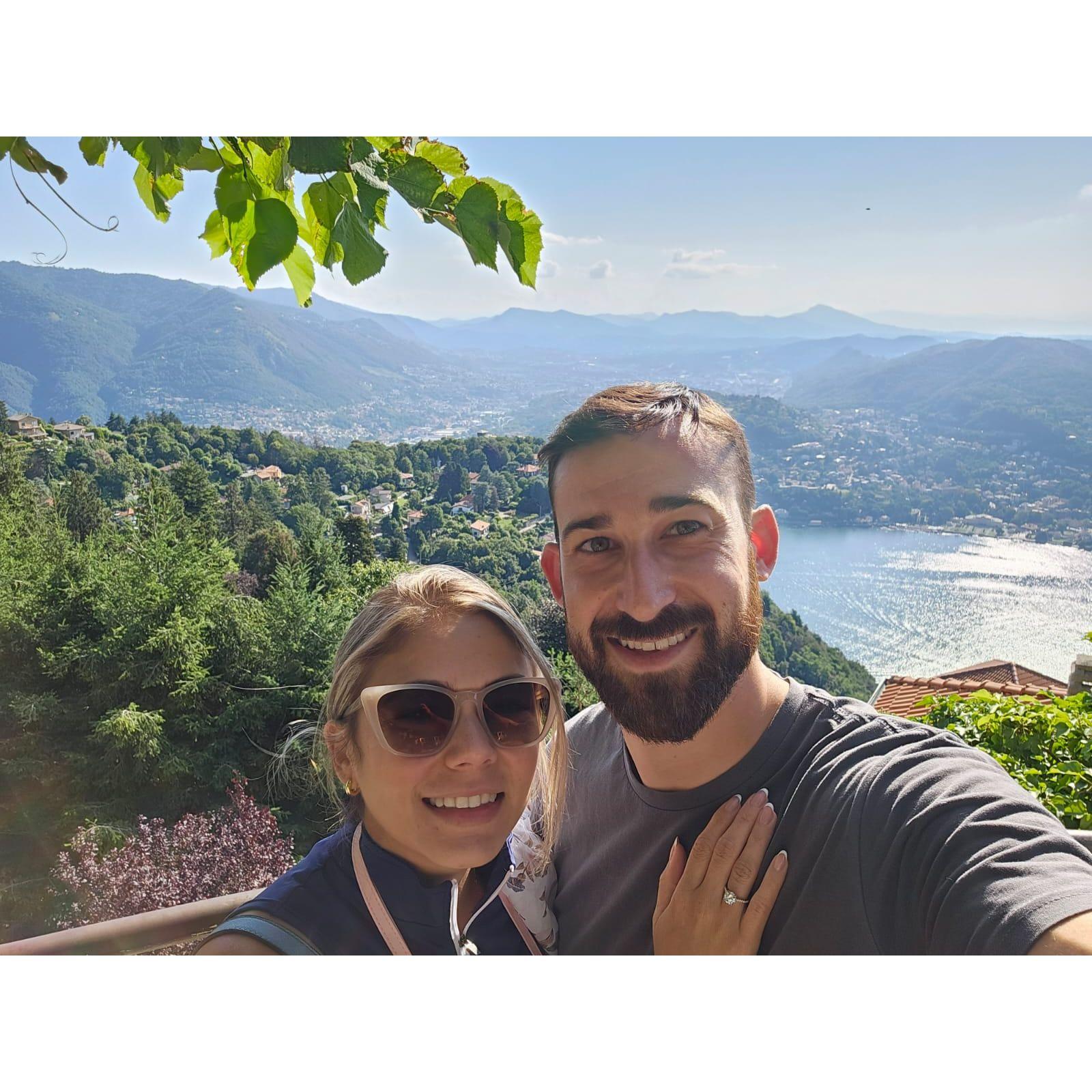 First hike after being engaged in Como, Italy