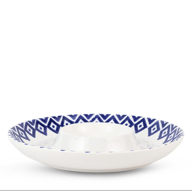 VIETRI Santorini Diamonds Chip and Dip Platter