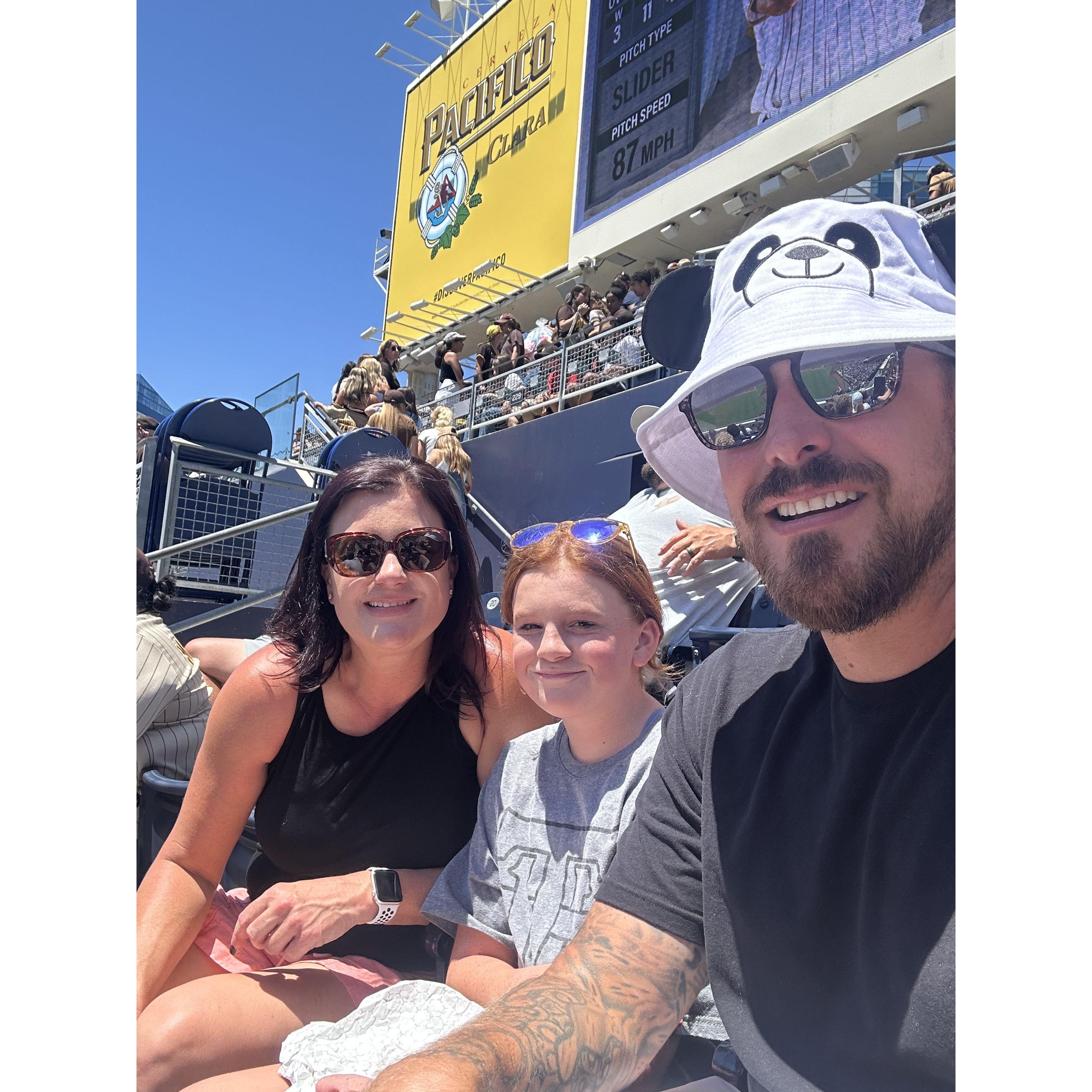 Soaking up the sun at a Padres game