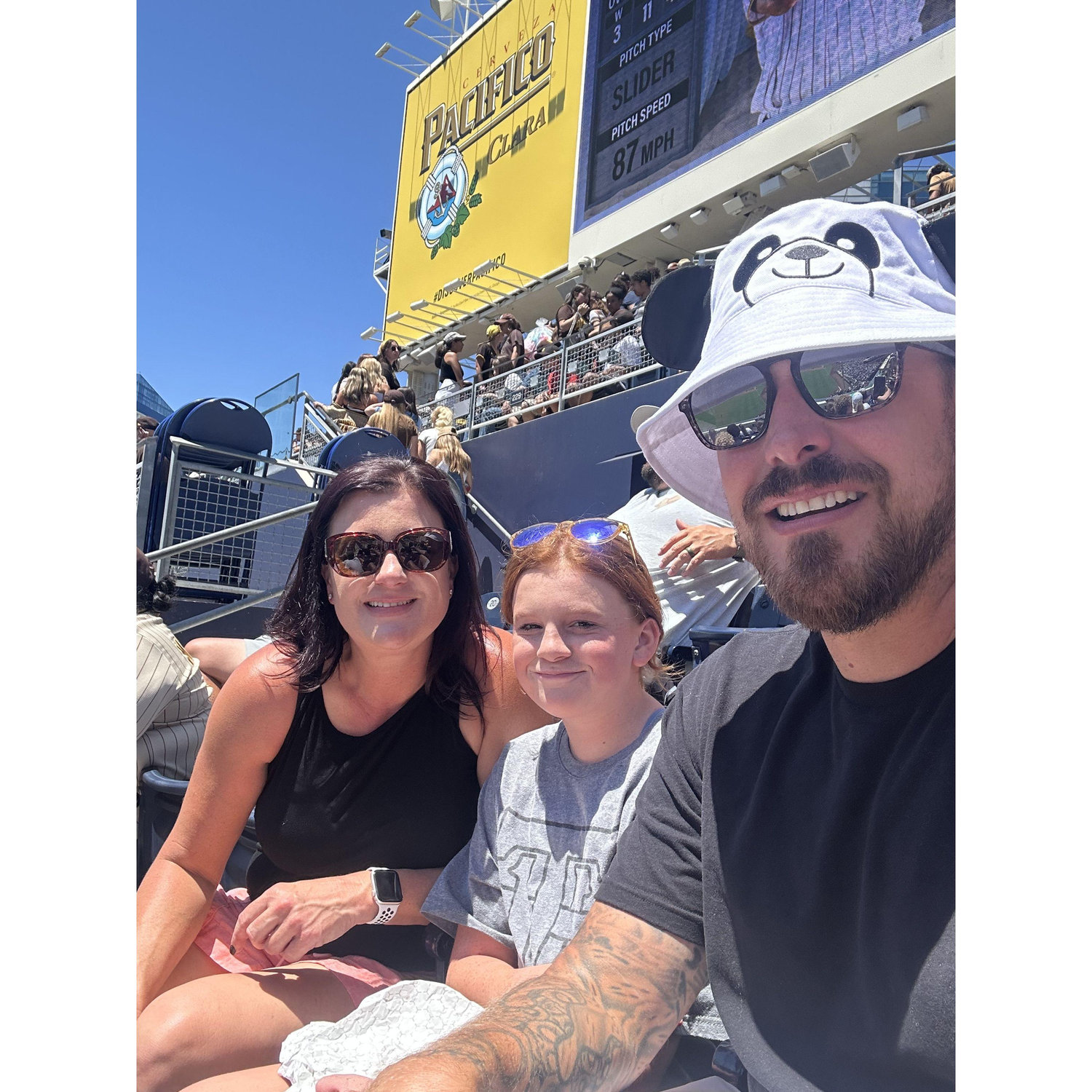 Soaking up the sun at a Padres game