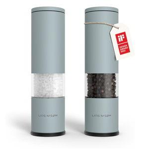 LARS NYSØM Salt and Pepper Grinder Set Manual I Design Spice Shakers (Sky Blue)