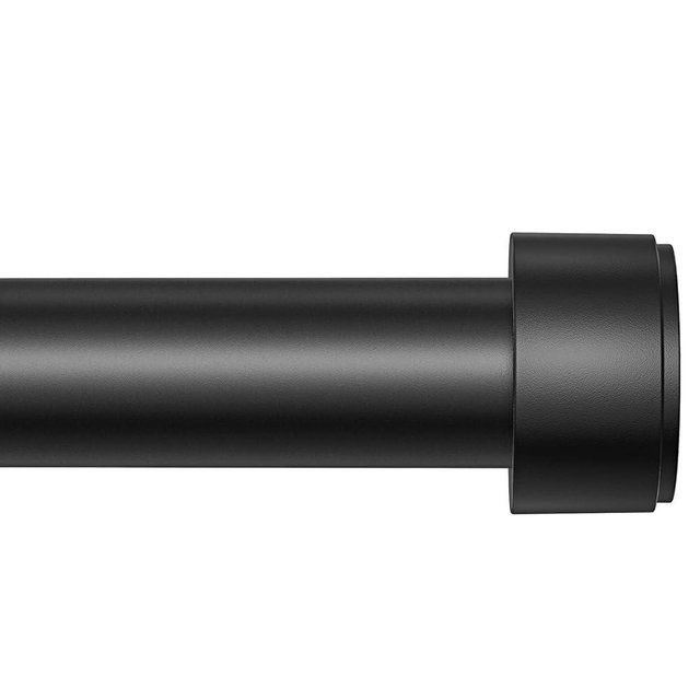Curtain Rods for Windows 32-96 Inch, 1 Inch Adjustable Black Curtain Rod Set with Brackets, Easy Install