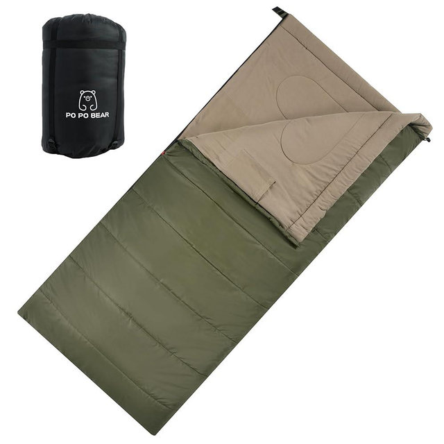 PO PO BEAR Zero Degree Sleeping Bag for Adults 100% Cotton Flannel Tall and Big