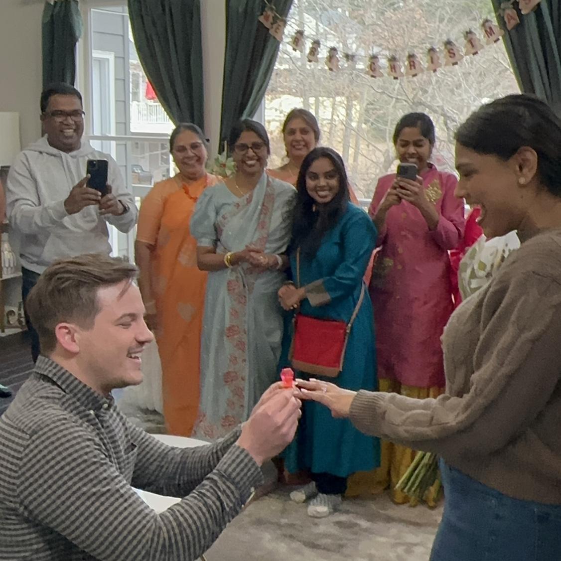 Zak surprised Oliva with an engagement party!
