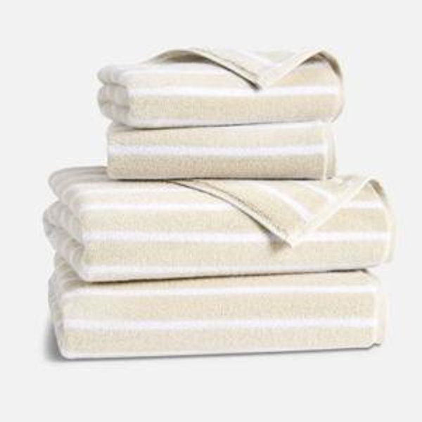Super-Plush Turkish Cotton Bath Towel Bundle: Striped Stone