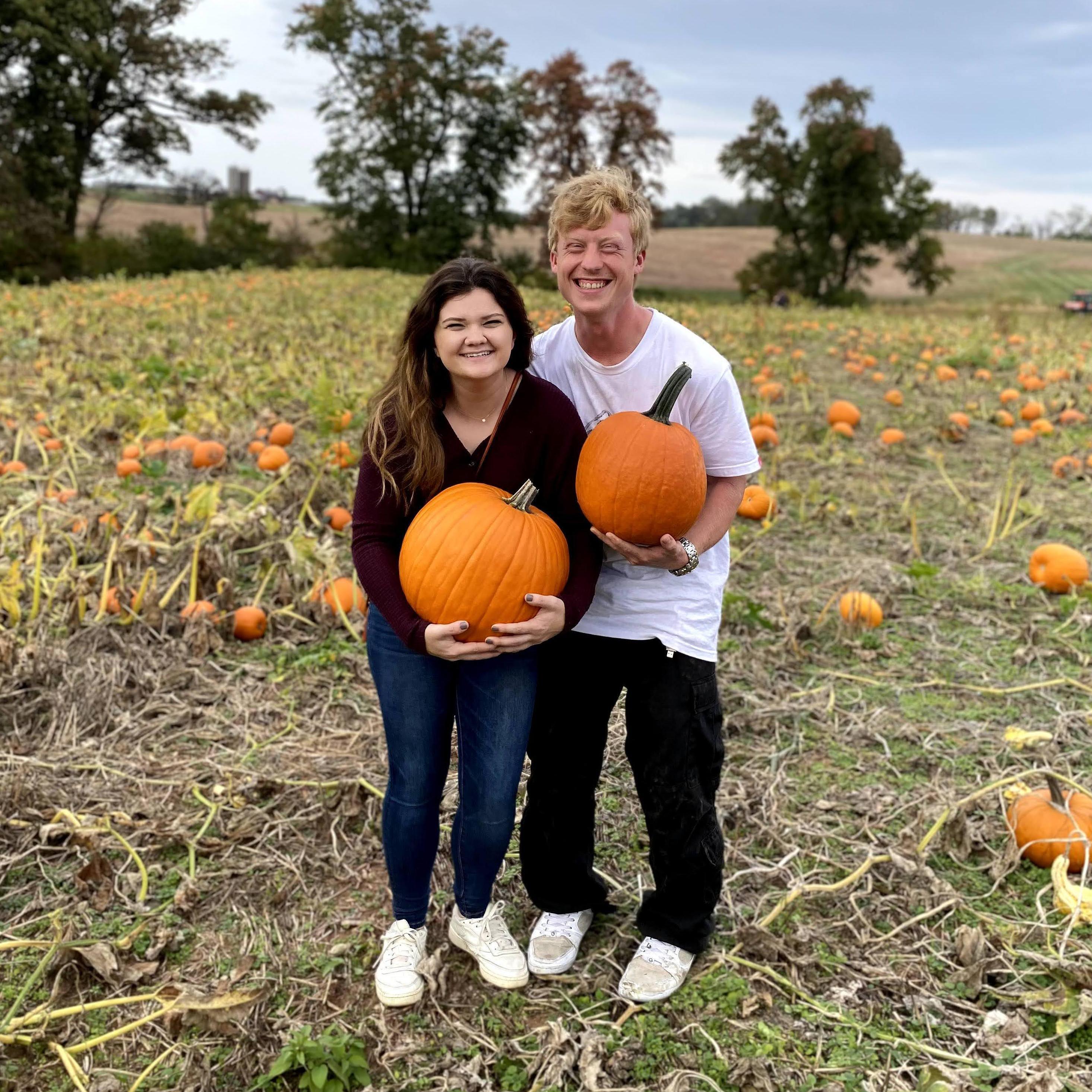Every fall, we pick pumpkins with Sydney, Zach, and Oakley!