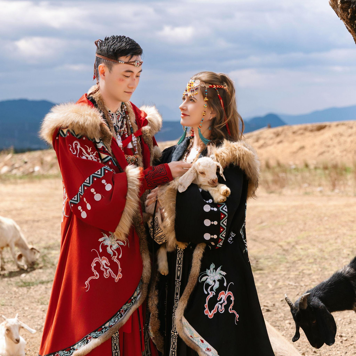 Dressing up in Tibetan clothing in Lijiang, Yunnan.