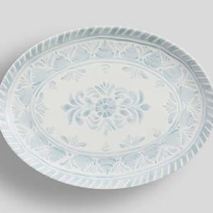 Chambray Tile Stoneware Serving Platter, Large