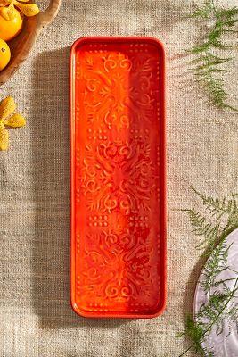 Patterned Enamel Rectangle Tray