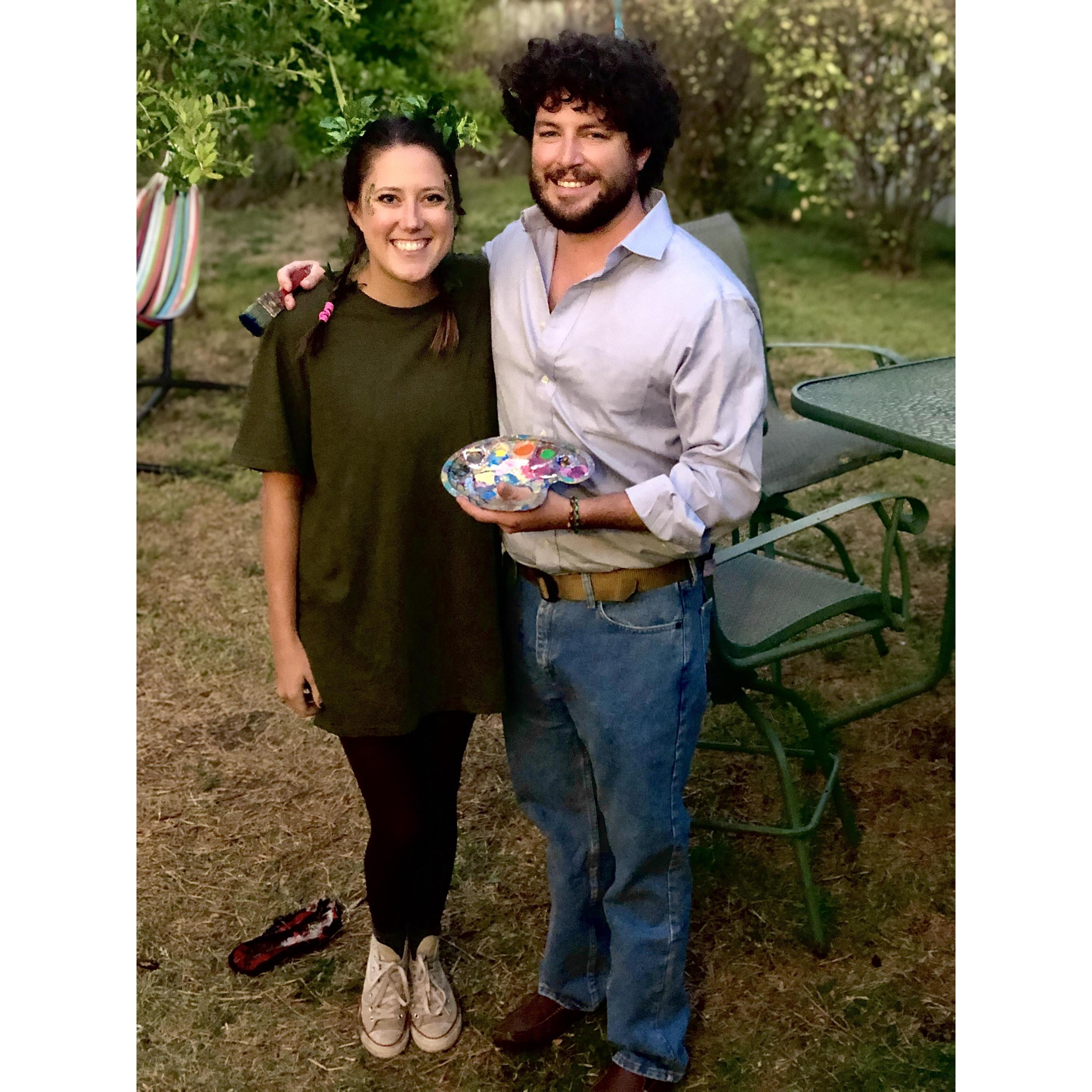 They are partners in crime and definitely partners in costumes- they make the best Bob Ross and Happy Little Tree