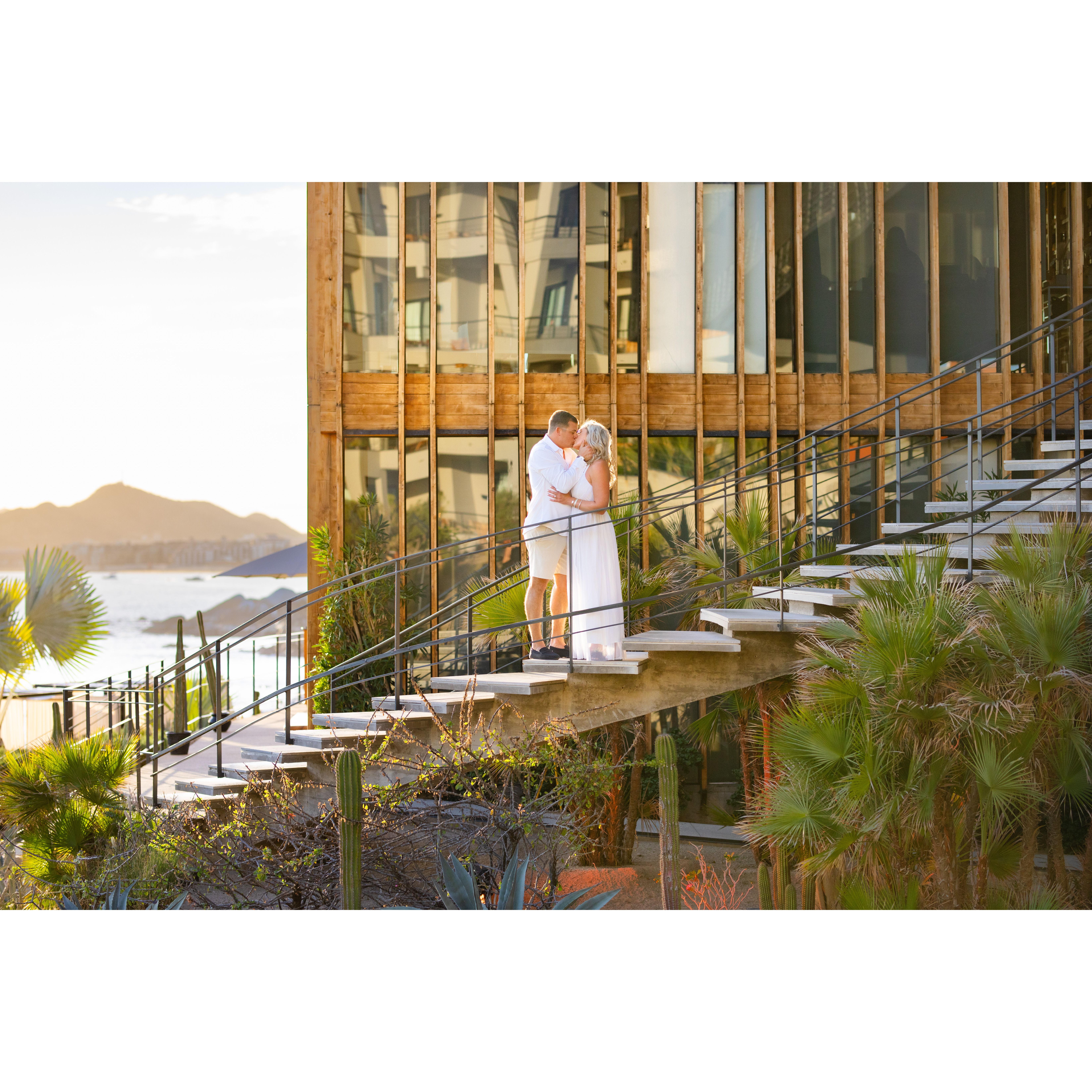 We fell in love with this hotel, the views, the food, and a little deeper in love with each other. - Engagement photos January 2024
