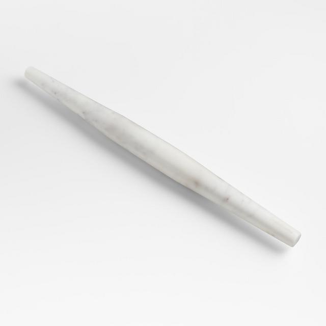 Crate & Barrel White Marble Tapered Rolling Pin