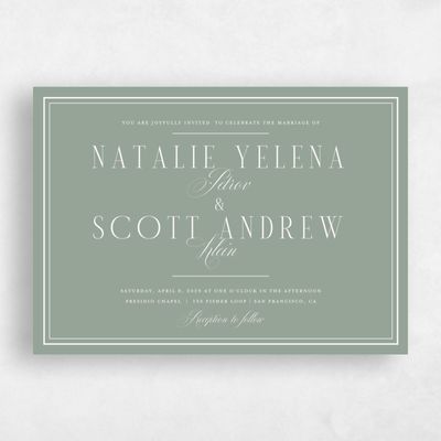 Sage, Green Wedding Invitation - Agate Landscape