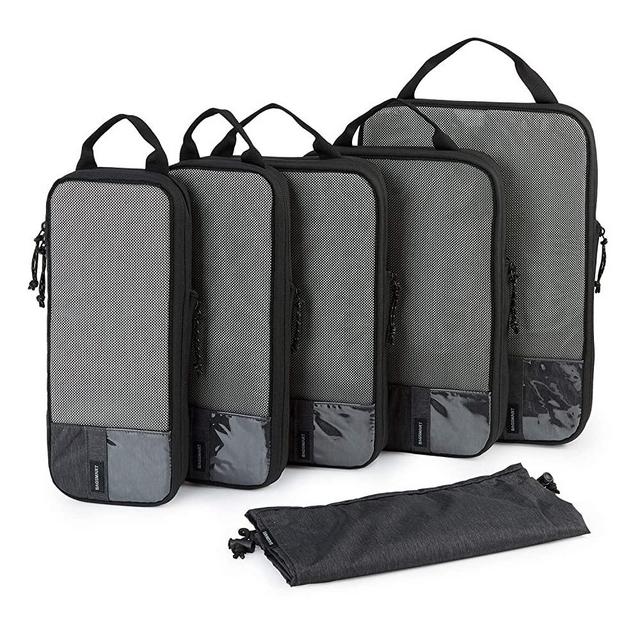 Packing Cubes, BAGSMART Compression Packing Cubes for Suitcases, Expandable Travel Organizer for Luggage, Lightweight Suitcase Organizers for Woman & Man