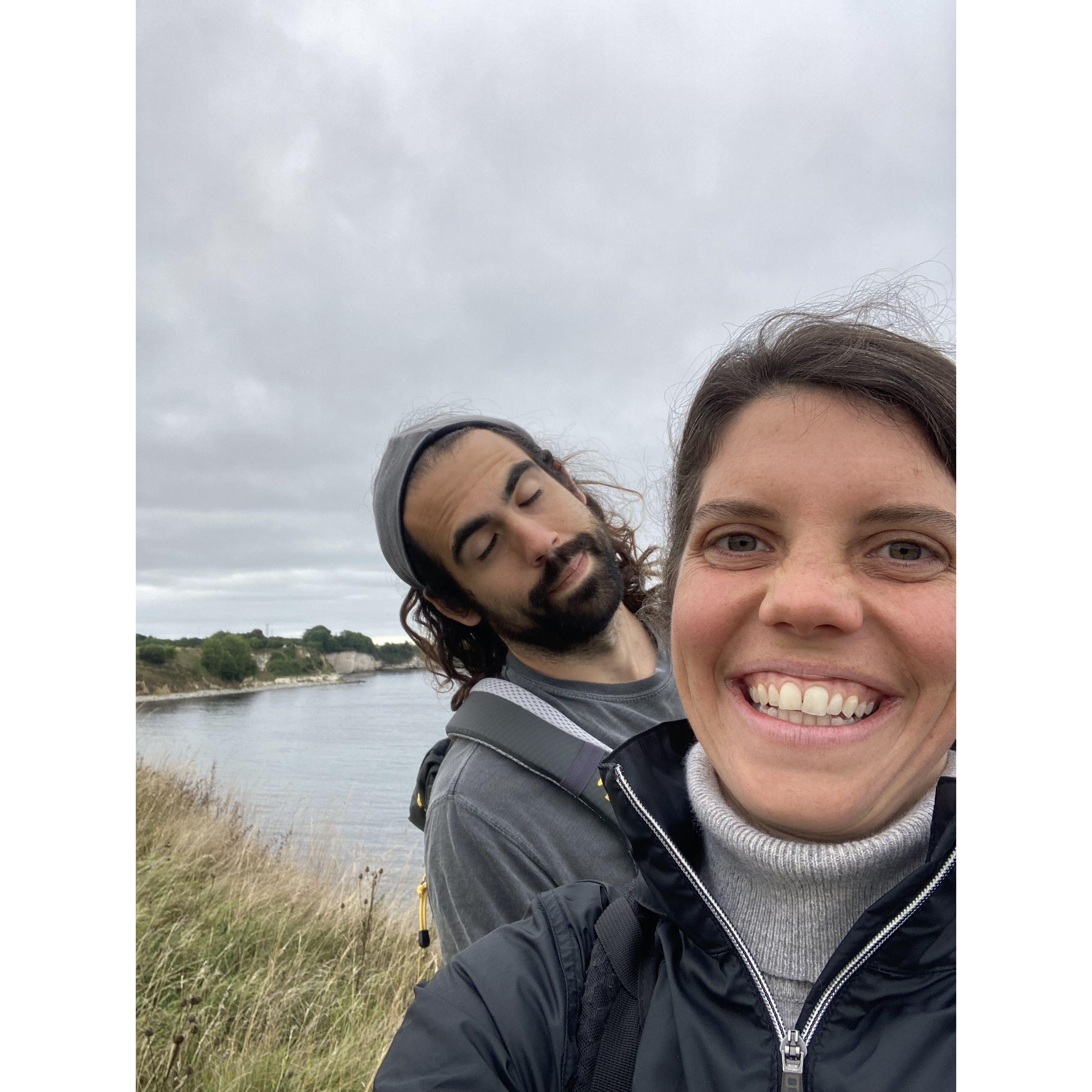 day after we got engaged hike along Danish coast!