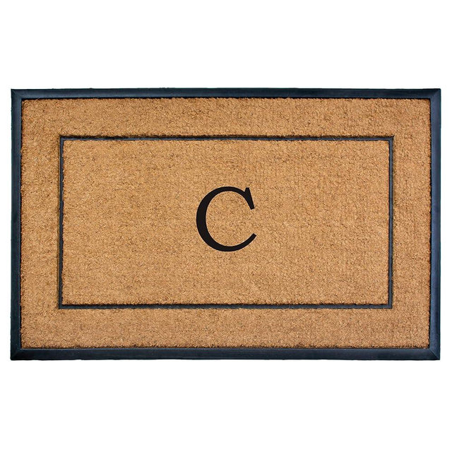 Calloway Mills AZ101633048C Maxen Monogram Doormat, 30" x 48", Natural/Black, Letter C