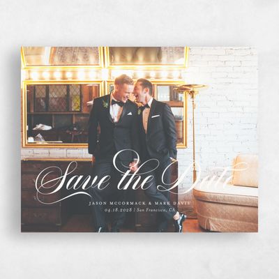 Beige Wedding Save the Date - Marquis Landscape