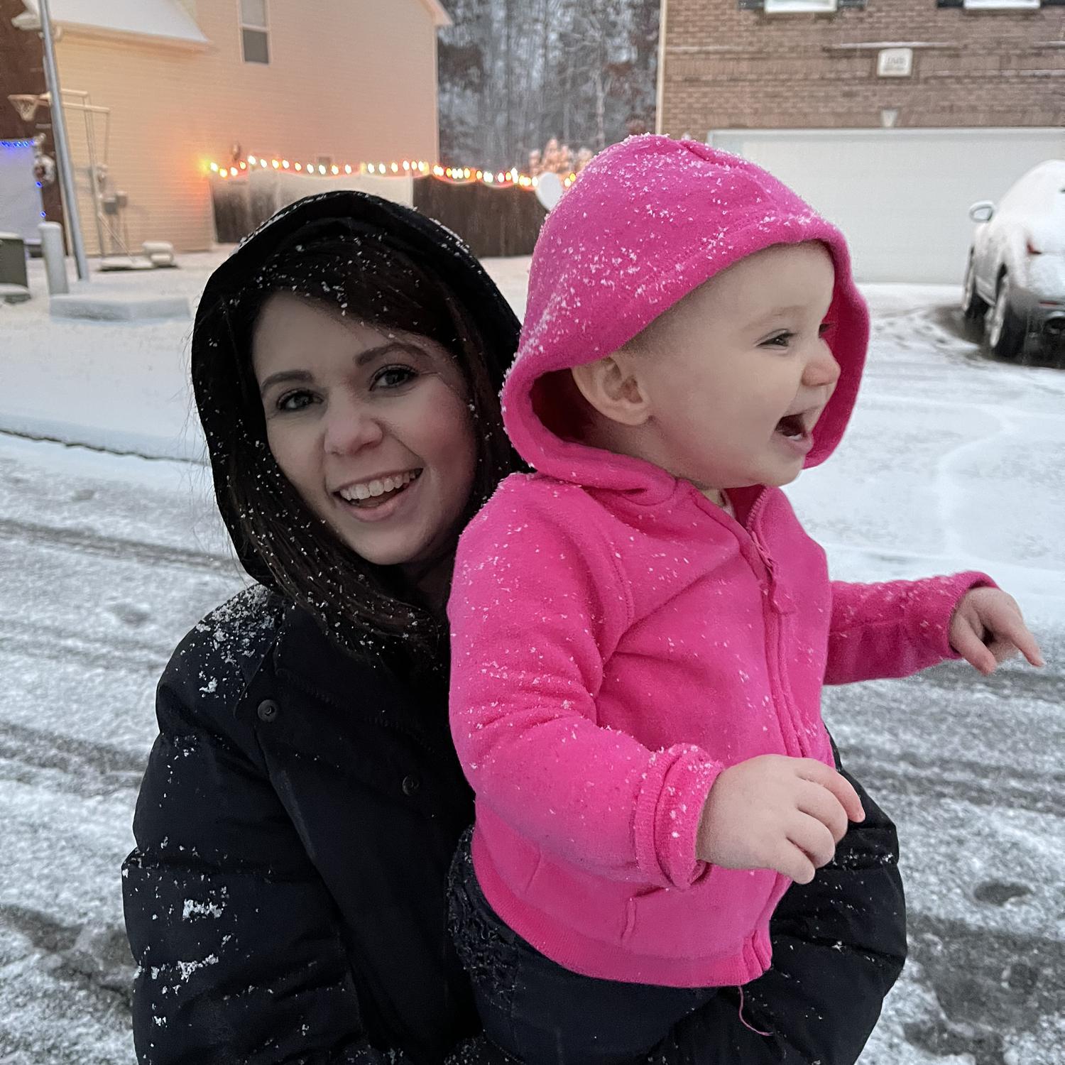 First snow. Isn’t she overjoyed?!