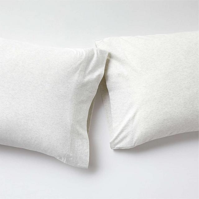 Organic Jersey Heathered Ivory King Pillowcases, Set of 2