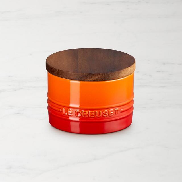 Le Creuset Signature Salt Cellar with Wood Lid, Flame