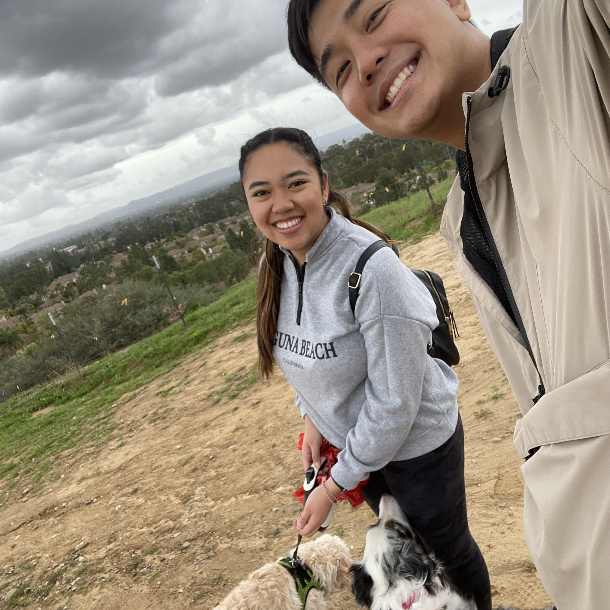 Chloe and Albert love walking their dogs, Cookie and Greyson. Even though Cookie is still warming up to Greyson, she’s made progress in tolerating his goofiness.