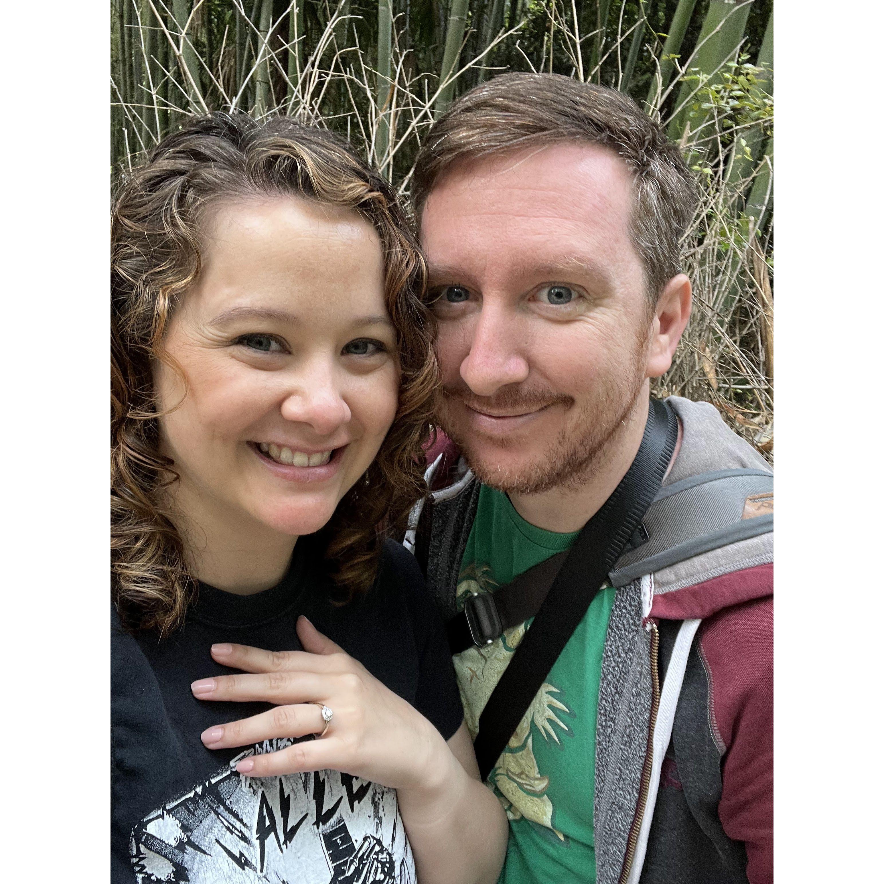 Right after the proposal in the bamboo garden