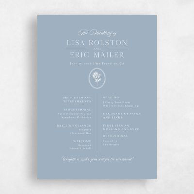 Powder Blue Wedding Program - Grandiflora