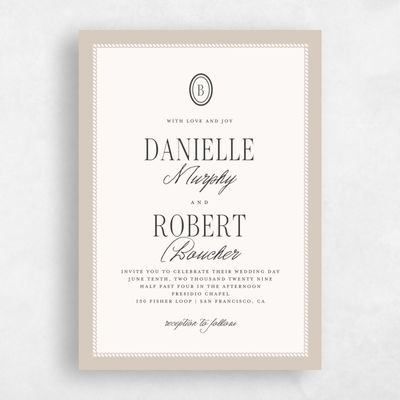 Beige Wedding Invitation - Encanto Classic