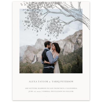 White Wedding Digital Save the Date - Manitou Portrait