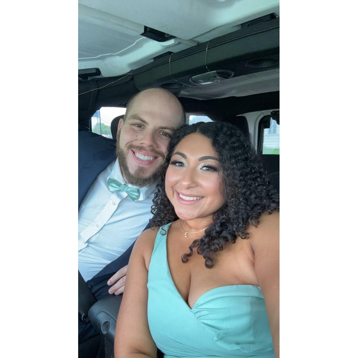 selfie before Evelyn's and Ignacio wedding