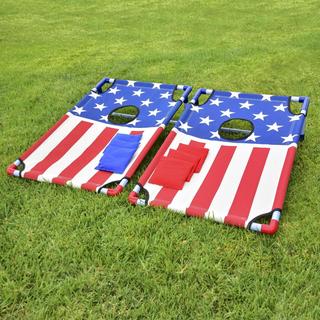 American Flag Portable PVC Framed Cornhole Game Set