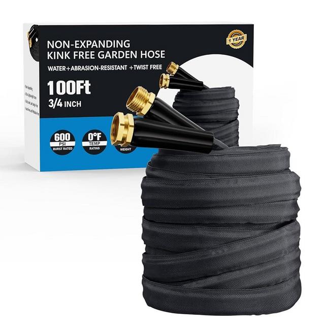 Haeteir 2025 Upgraded 100FT Non-Expanding Garden Hose, Lightweight, Flexible Ultra-Light Water Hose, Burst-Resistant, Lead-Free, Anti-Kink, High-Pressure