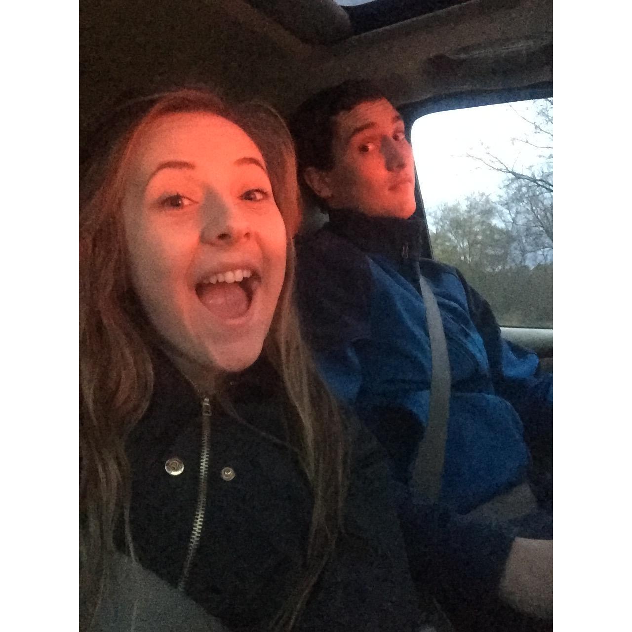 On our way to a hockey game in 2018