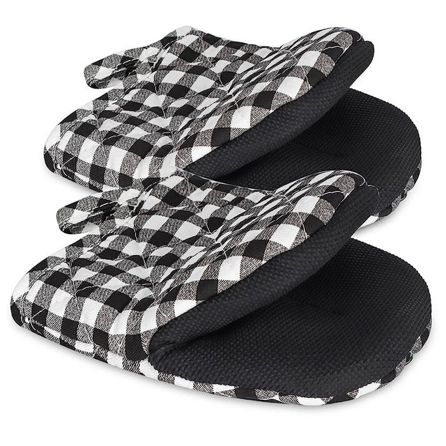 1 Pair Short Oven Mitts, Heat Resistant Silicone Kitchen Mini Oven Mitts for 500 Degrees, Non-Slip Grip Surfaces and Hanging Loop Gloves, Baking Grilling Barbecue Microwave Machine Washable