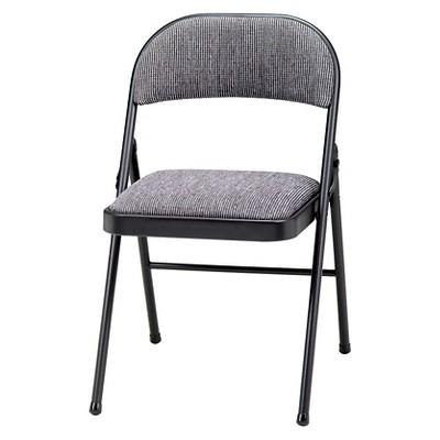 4 Piece Deluxe Fabric Padded Folding Chair Black Lace Frame and Mist Fabric - Sudden Comfort