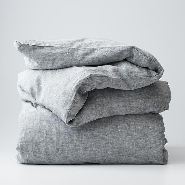 Gray Linen Duvet Cover