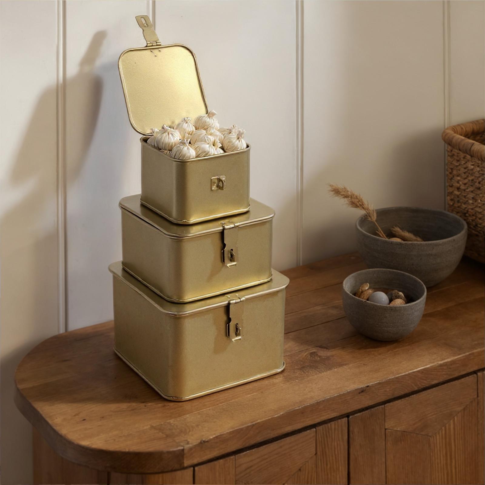 Storied Home, Small Ranch 3-Piece Decorative Metal Box Set | Zola