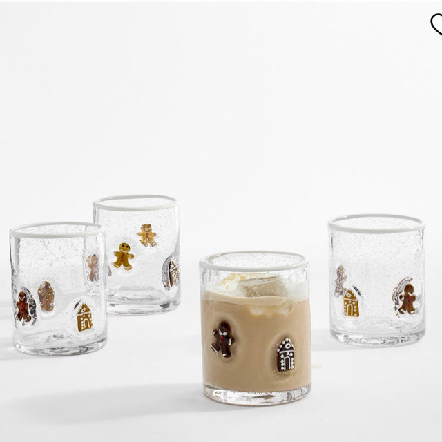 Gingerbread Icon Drinking Glasses - Set of 4