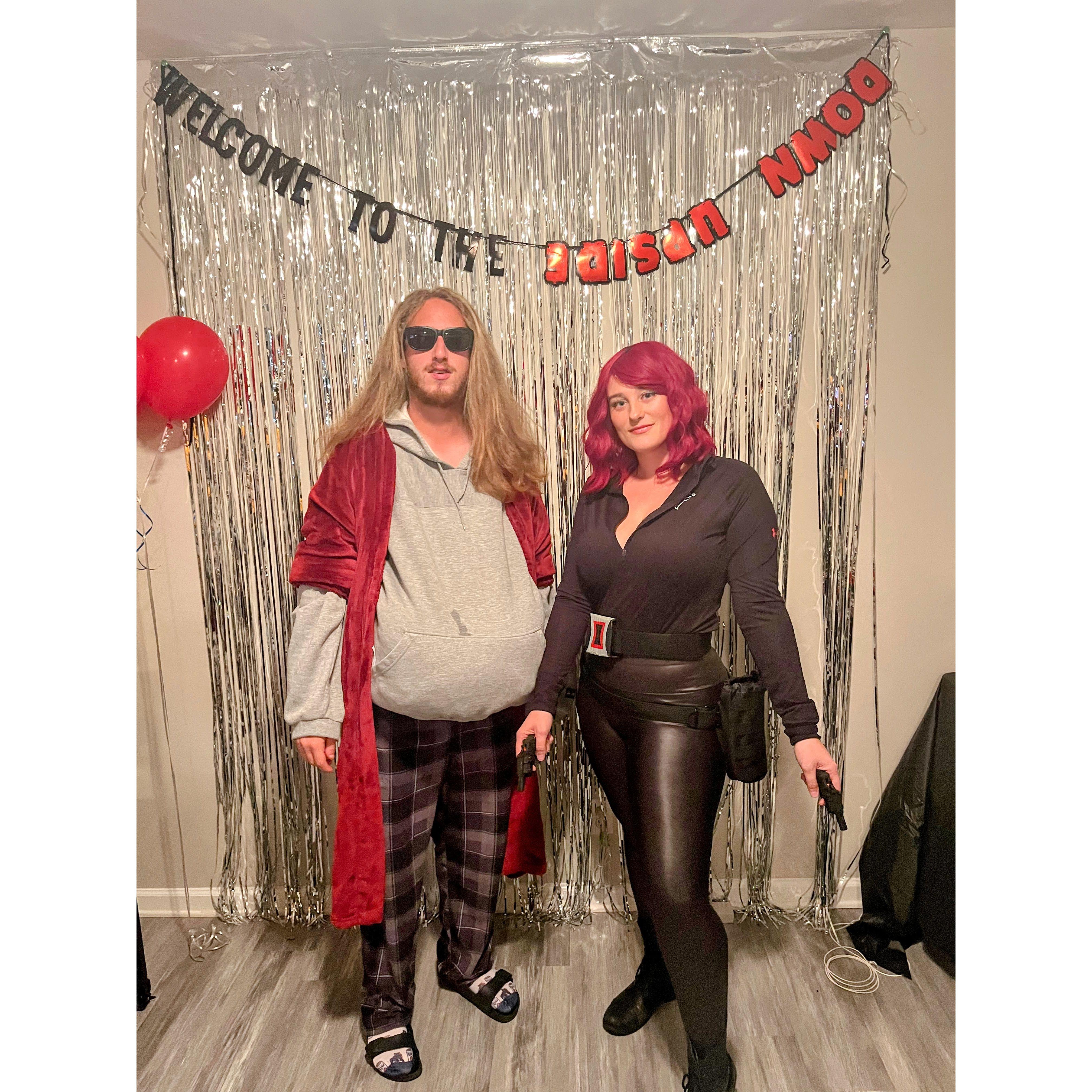 Fat Thor and Black Widow Halloween Costume!