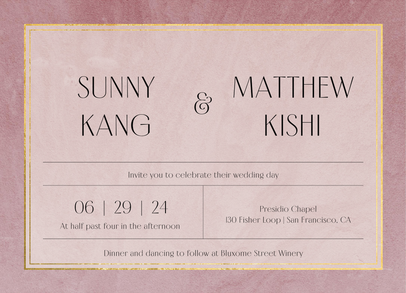 Dorado Landscape Foil | Dusty Burgundy | Zola Wedding Invitations