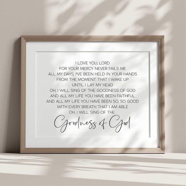 NATVVA I Will Sing Of The Goodness Of God Wall Art Canvas Artwork Wall Decor Prints Painting Art Prints Picture Christian Home Above Bed Decoration No Frame