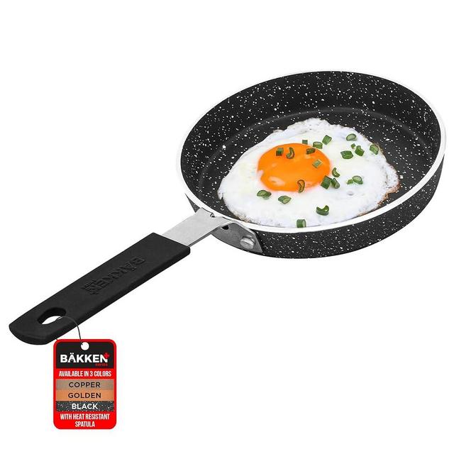 Bakken- Swiss 2-Piece Mini Nonstick Egg Pan & Omelet Pan – Egg Pan [5.5''] with Marble Coating  Non-Stick, Skillet, Eco-Friendly –for Eggs Pancakes, for All Stoves - Non Toxic