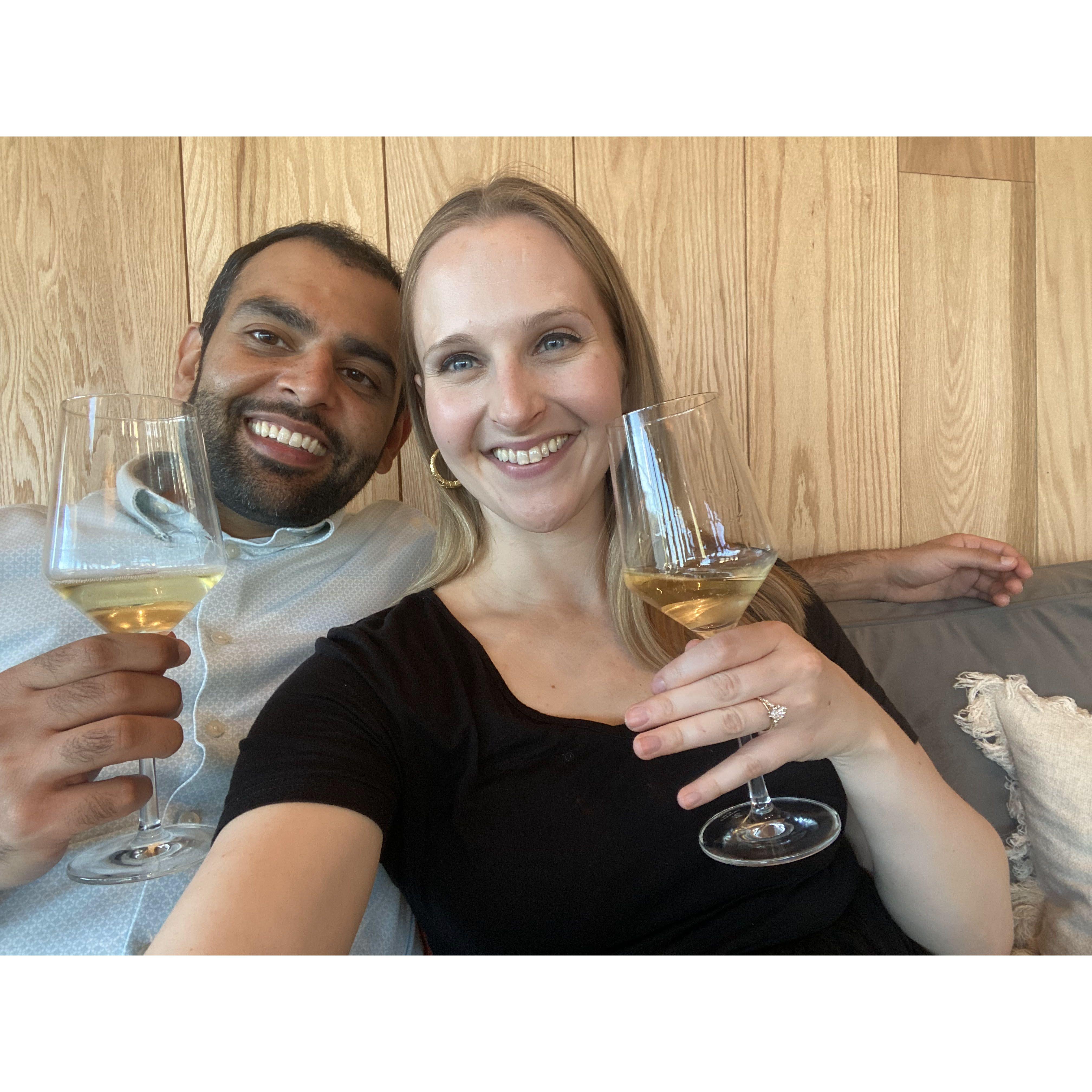 Enjoying our first hours as an engaged couple