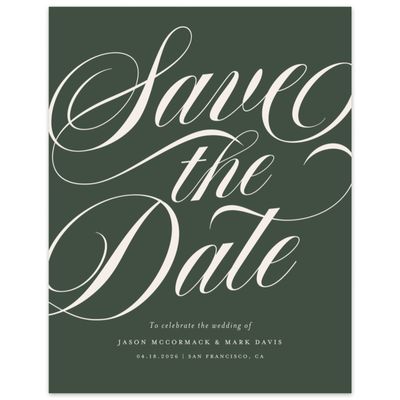 Evergreen Wedding Digital Save the Date - Marquis Portrait