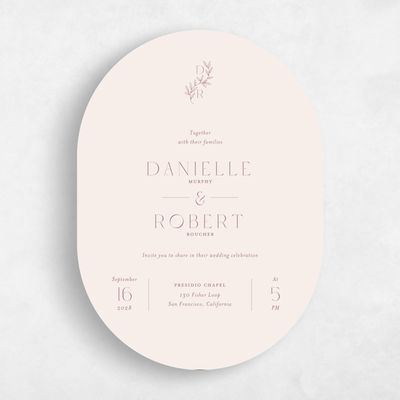 Linen, Beige Wedding Invitation - Copan Portrait